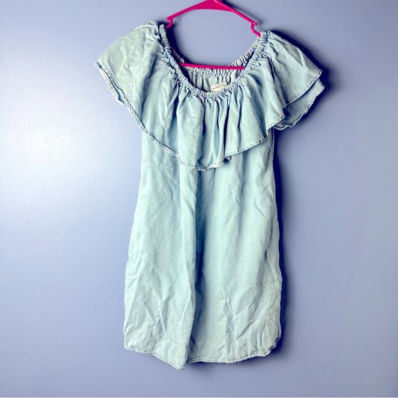 Zara Woman Premium Denim Collection Off Shoulder Mini Dress - Picture 4 of 10